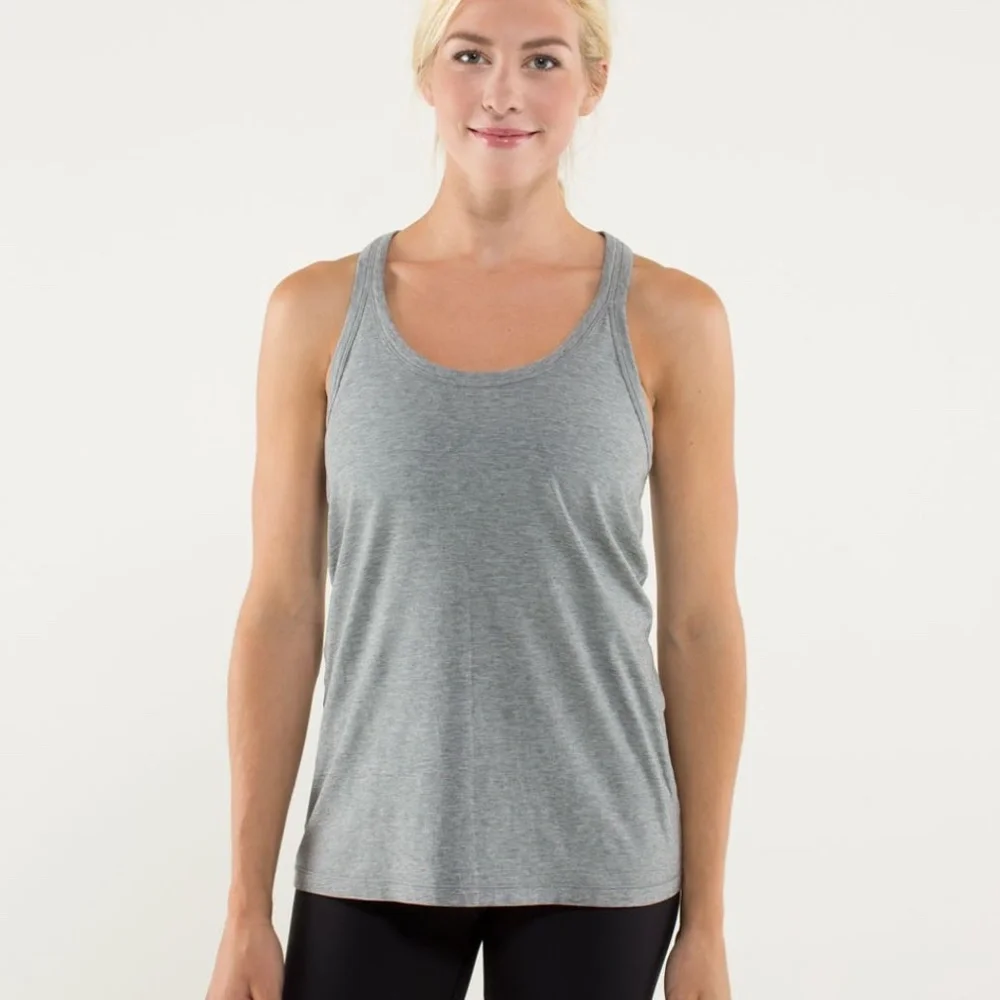 Lululemon • Heathered Grey Modern Racerback Tank • Size 2 - Picture 2 of 6